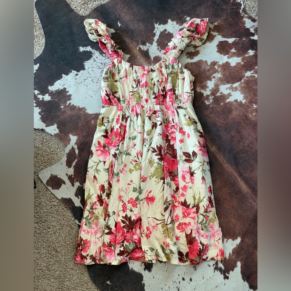 Abercrombie & Fitch Pink and Cream Floral Dress